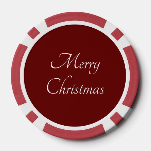 Vrolijk Kerstmis Klassiek Script Eenvoudig Rood Poker Chips (Achterkant)