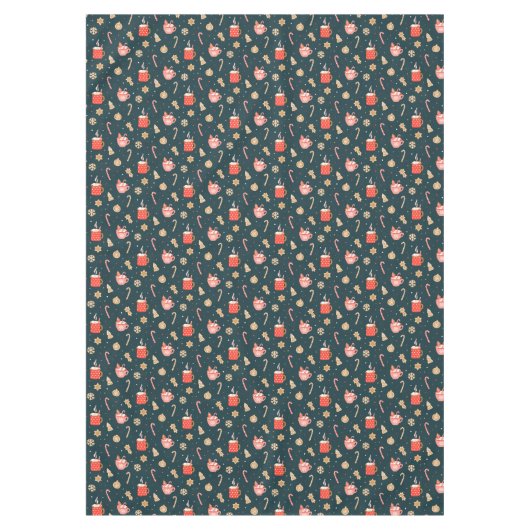 Vrolijk Kerstmis Kleurrijke Gezellige Ginger Man S Tafelkleed (Voorkant)