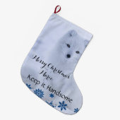Vrolijk Kerstmis Kous Polar Beer Houd Knap Grote Kerstsok (Voorkant (Hangend))
