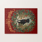 Vrolijk Kerstmis Labrador Retriever Legpuzzel (Horizontaal)