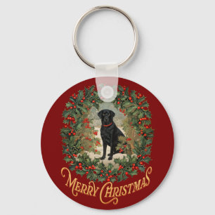 Vrolijk Kerstmis Labrador Retriever Sleutelhanger
