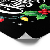 Vrolijk Kerstmis Lichten Rode Kerstman Hoed Xmas F Poster (Hoek)