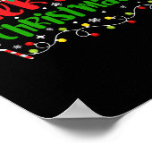 Vrolijk Kerstmis Lichten Rode Kerstman Hoed Xmas F Poster (Hoek)