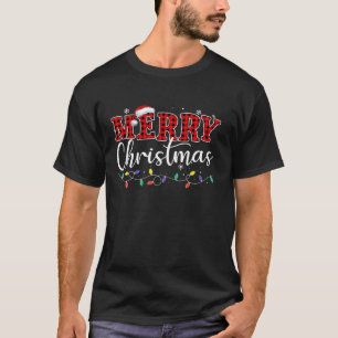 Vrolijk Kerstmis Lichten Rode Kerstman Hoed Xmas F T-shirt