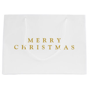 Vrolijk Kerstmis Minimalist Gouden Geel Groot Cadeauzakje