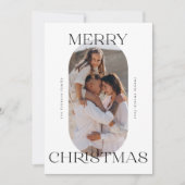 Vrolijk Kerstmis Minimalistische Moderne Script Fo Feestdagenkaart (Voorkant)