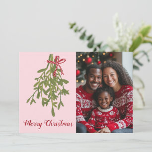 Vrolijk Kerstmis Mistletoe CUSTOM FOTO Feestdagenkaart