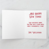 Vrolijk Kerstmis Mod Retro Bedankkaart (Binnen)