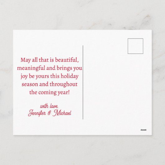 Vrolijk Kerstmis Modern chique script foto Feestdagenkaart (Achterkant)