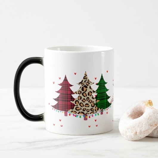 Vrolijk Kerstmis Modern & Elegant Magische Mok (Met donut)