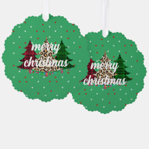 Vrolijk Kerstmis Modern & Elegant Ornament Kaart