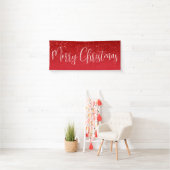 Vrolijk Kerstmis Modern Elegant Script Vakantie Spandoek (Insitu)