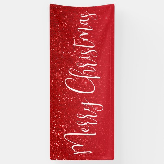 Vrolijk Kerstmis Modern Elegant Script Vakantie Spandoek (Verticaal)