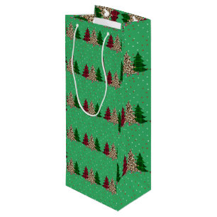 Vrolijk Kerstmis Modern & Elegant Wijn Cadeautas