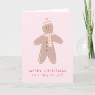 Vrolijk Kerstmis Modern Gingerbread Man Bedankkaart
