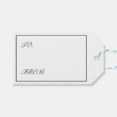 Vrolijk Kerstmis Modern Minimalistisch Wit Zwart Cadeaulabel (Voorkant (Horizontaal))