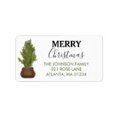 Vrolijk Kerstmis Modern Rustiek Retouradres Etiket (Voorkant)
