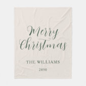 Vrolijk Kerstmis Modern Script Custom Family Fleece Deken (Voorkant)