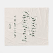 Vrolijk Kerstmis Modern Script Custom Family Fleece Deken (Voorkant (Horizontaal))