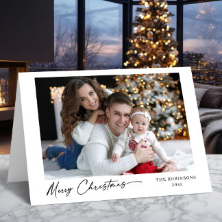 Vrolijk Kerstmis Moderne Kalligrafie Elegante Foto Feestdagen Kaart