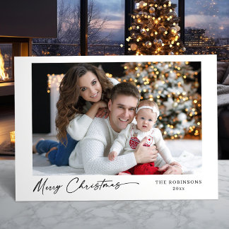 Vrolijk Kerstmis Moderne Kalligrafie Elegante Foto Feestdagenkaart
