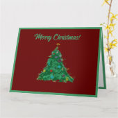 Vrolijk Kerstmis Moderne Kunst Schattige Tiny Tree Kaart (Gele Bloem)