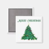Vrolijk Kerstmis Moderne Kunst Schattige Tiny Tree Magneet (Voorkant / Achterkant)
