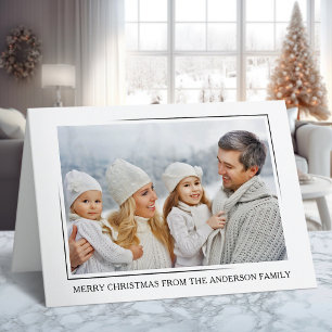 Vrolijk Kerstmis Moderne Minimale Stijl Familie Fo Feestdagen Kaart