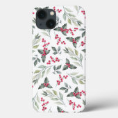 Vrolijk Kerstmis Moderne Mistletoe Case-Mate iPhone Case (Achterkant)