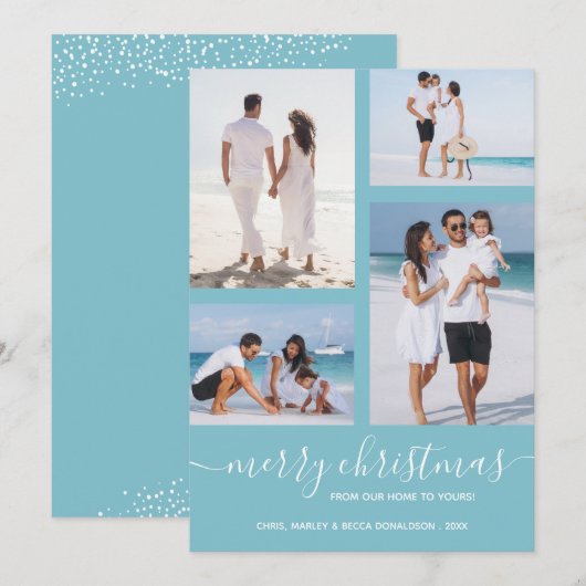 Vrolijk Kerstmis Multi Foto Feestdagenkaart (Voorkant / Achterkant)