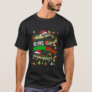 Vrolijk Kerstmis Musky Drie Santa Muskies Fisher F T-shirt