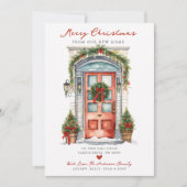 Vrolijk Kerstmis Nieuw Huis Deur Bewegen Aankondiging (Voorkant)