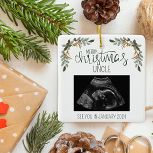 Vrolijk Kerstmis Oom Ultrasound Foto Keramisch Ornament