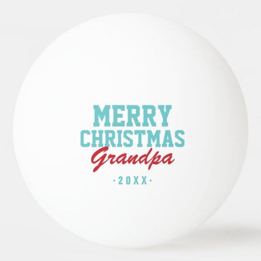 Vrolijk Kerstmis Opa Foto Ping Pong Ballen (Voorkant)