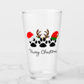Vrolijk Kerstmis Paws 16oz Pint Glas (Voorkant)