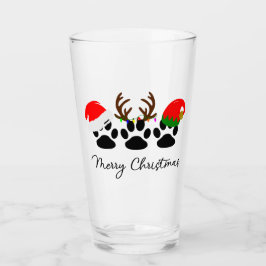 Vrolijk Kerstmis Paws 16oz Pint Glas