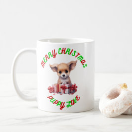Vrolijk Kerstmis Puppy Liefde Koffiemok