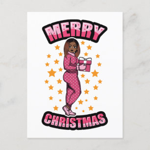 Vrolijk Kerstmis Pyjama Melanine X-mas Sweater Sis Briefkaart