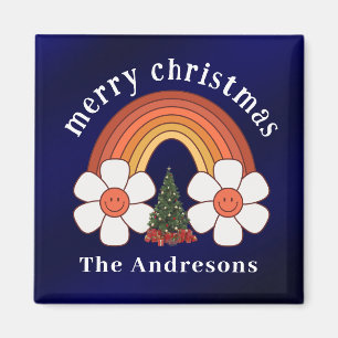 Vrolijk Kerstmis Regenboog gepersonaliseerd Magneet