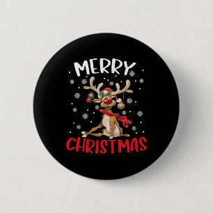 Vrolijk Kerstmis Rendier Mannen Vrouwen Familie Ma Ronde Button 5,7 Cm