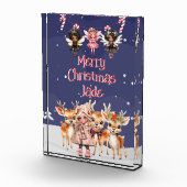 Vrolijk Kerstmis Rendier Peppermint Fairy w / Naam Fotoblokken (Rechts)