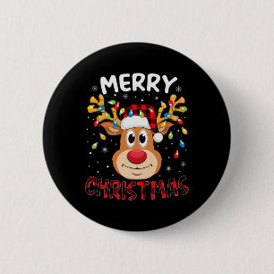 Vrolijk Kerstmis rendier Xmas Familie Mannen Vrouw Ronde Button 5,7 Cm