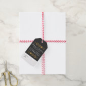 Vrolijk Kerstmis Retro Vakantie Goud Burst Hanging Cadeaulabel (Met Touw)