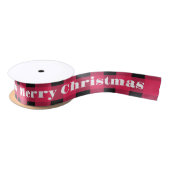 Vrolijk Kerstmis Rode Buffel Plaid Check Rustiek Lint (Spoel)