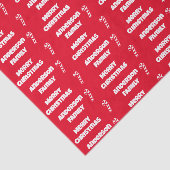 Vrolijk Kerstmis Rode en Witte Naam en Candy Canes Tissuepapier (Detail)
