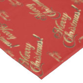 Vrolijk Kerstmis Rode Faux Gouden Folie Script Pat Tafelkleed (Gekanteld)