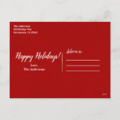 Vrolijk Kerstmis Rode Folie Modern Script Foto Feestdagenkaart (Achterkant)