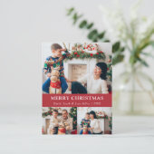 Vrolijk Kerstmis Rode Foto Collage Briefkaart (Staand voorkant)