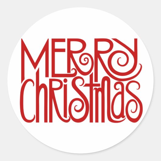 Vrolijk Kerstmis Rode Sticker (Voorkant)