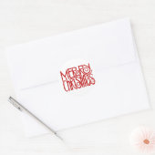 Vrolijk Kerstmis Rode Sticker (Envelop)